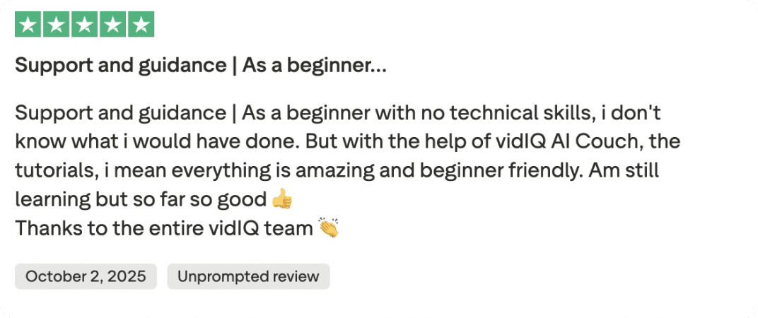 Customer testimonial