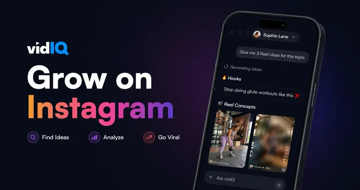 Introducing vidIQ for Instagram - AI Reel ideas, hooks, and analysis